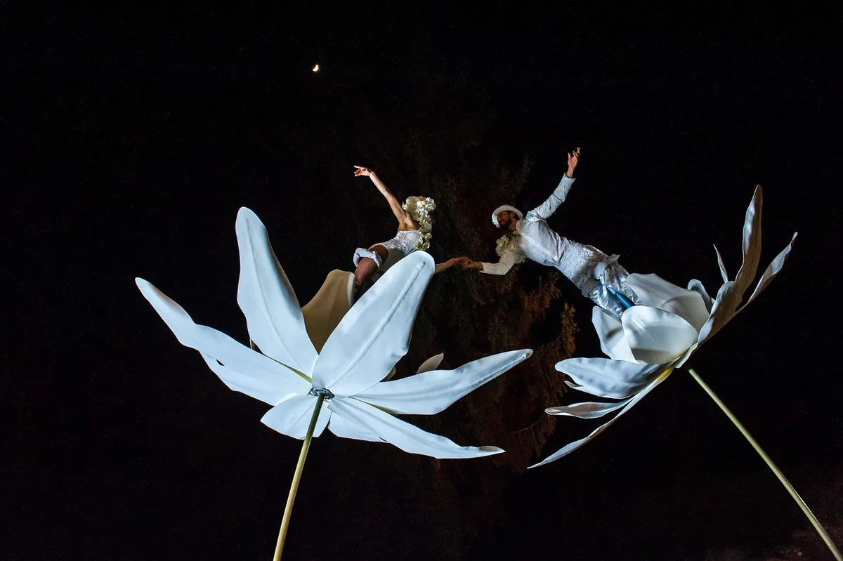 Sway Pole: due performer su strutture oscillanti